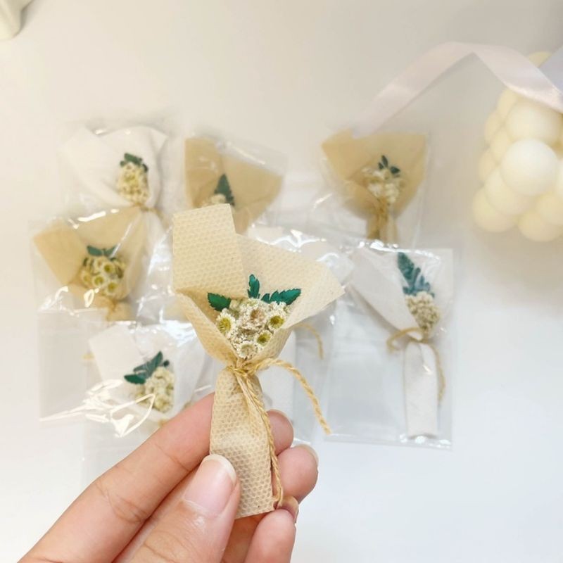 Buket Bunga Mini, Buket Bunga Kering, Buket Bunga Hiasan Kecil Souvenir, Buket Bunga Edelweis Kering