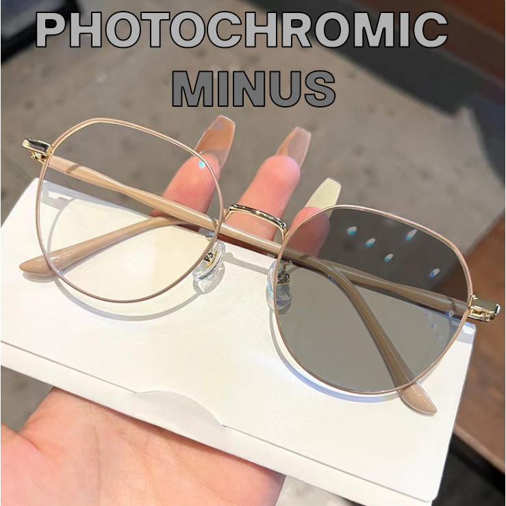 RB5 Kacamata Minus Photocromic / Anti Radiasi 2 In 1 Fotokromik Minus Pria Wanita Zhijing 07