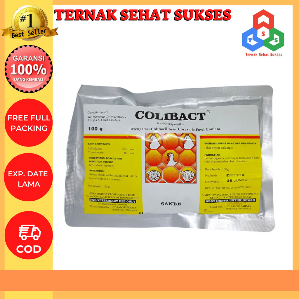 Colibact serbuk 100 gram obat untuk unggas ayam dan babi SANBE TSS1
