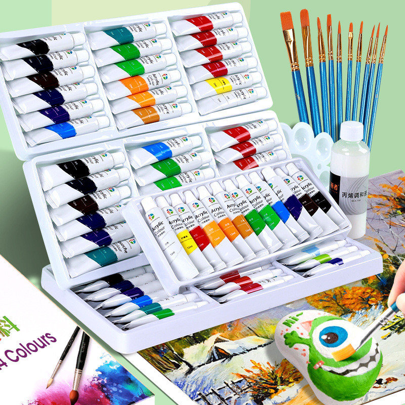 

Acrylic Paint 12/18/24/36 Colors 12ml Tube Acrylic Paint Set, Paint for Clothing, Painting, Rich Pigments for Artists Painting