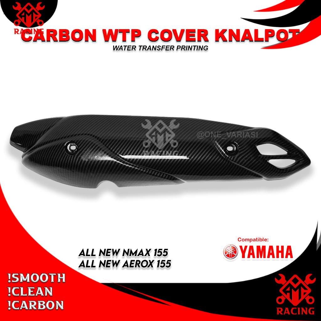 AMH_RACING - COVER KNALPOT CARBON NEW AEROX 155 CONNECTED / NEW NMAX 155 CONNECTED TUTUP TAMENG PELI