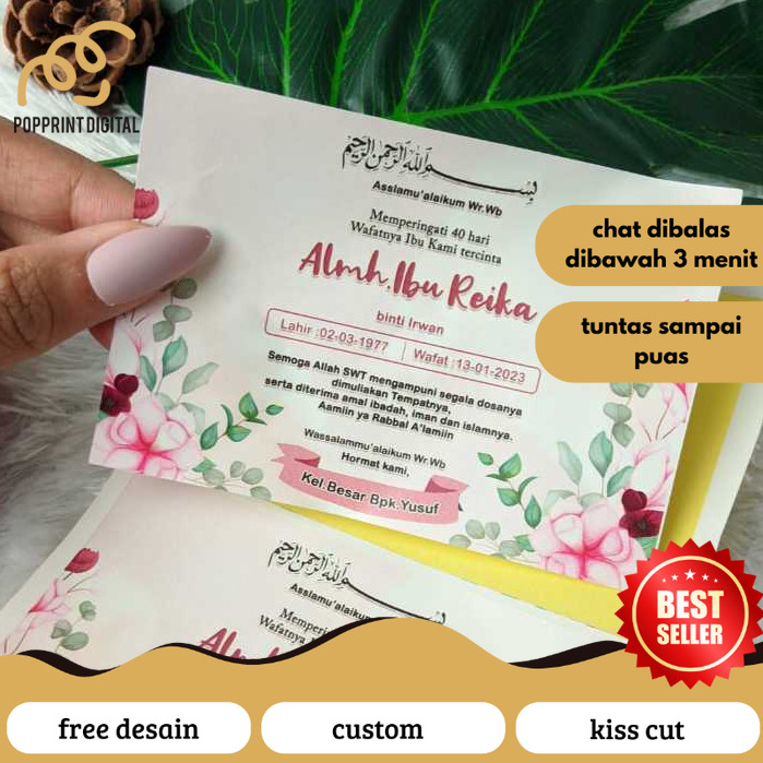 

PopPrints Stiker Tahlilan Pengajian Mengenang Wafatnya 40 100 1000 Hari Kotak Nasi dan Box Makanan