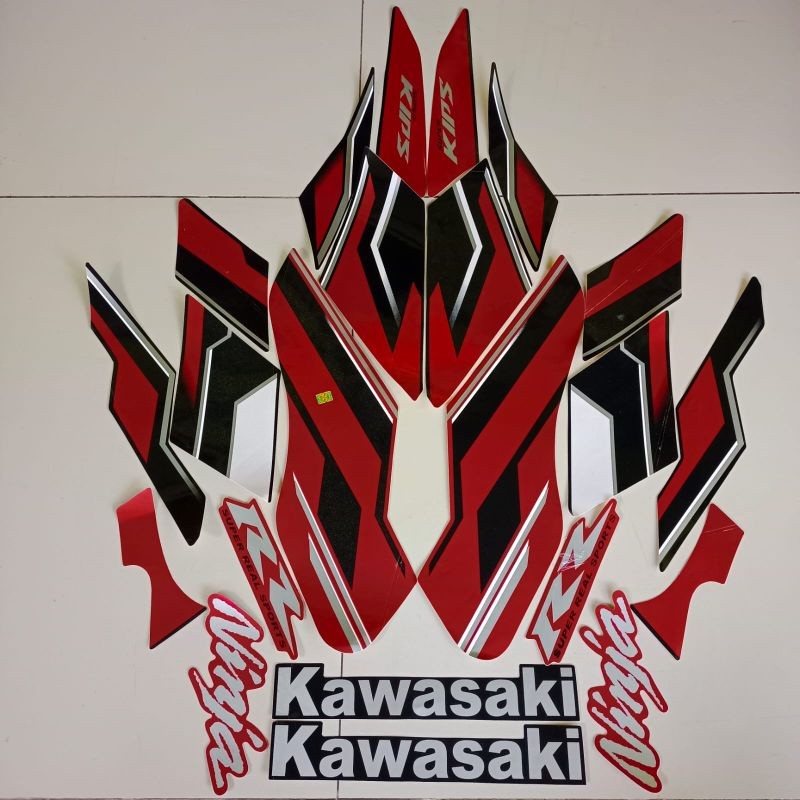Striping Kawasaki Ninja RR List Body Standar 2015 Se Merah Stiker Kualitas Terbaik Termurah