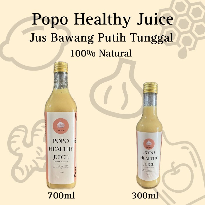 

Jus Bawang Putih Tunggal Popo Healthy Juice 700ml 300ml Fresh Natural / Garlic Juice 700 ml 300 ml / Jus Bawang Putih Fresh Alami Natural Botol Kaca / Jus Bawang Tunggal 300ml Kecil 700ml Besar Promo Termurah Segar / Popo Healthy Juice Original