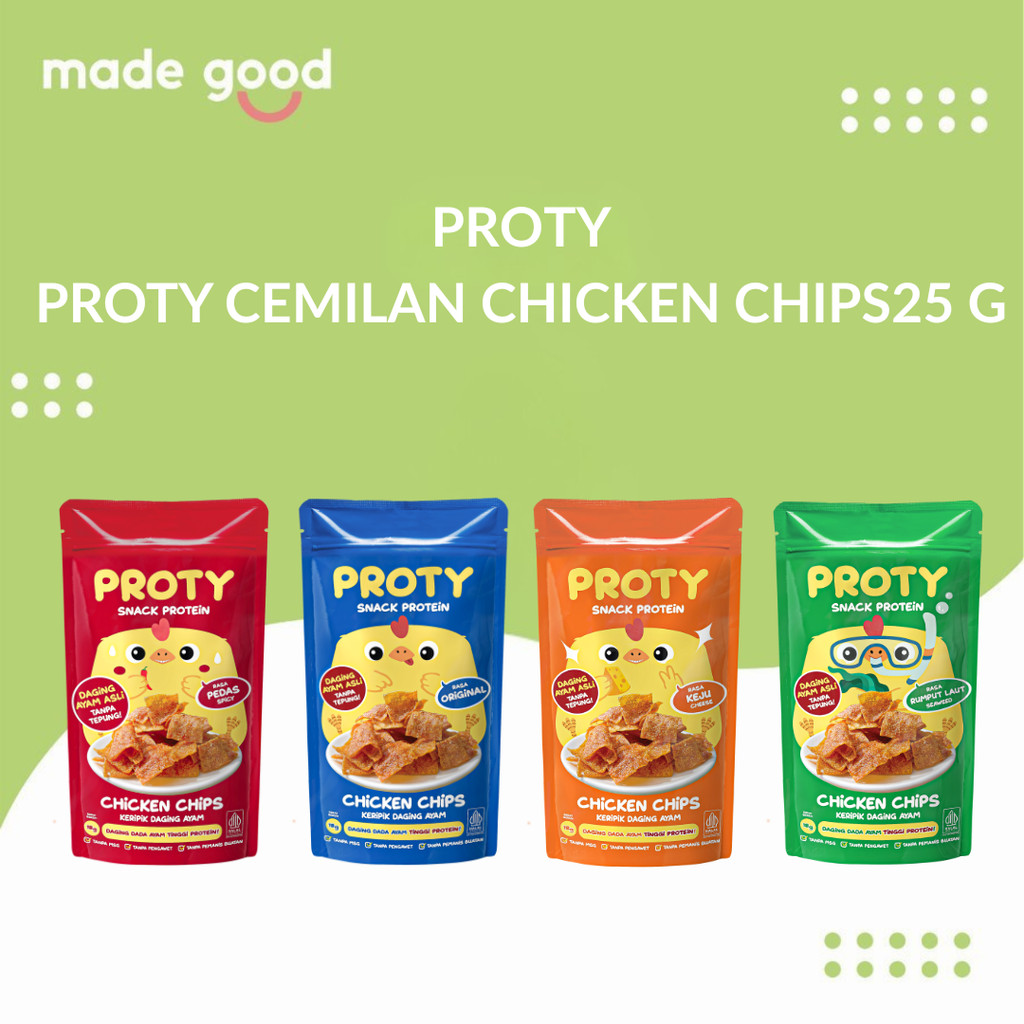 Snack Anak Sehat PROTY Chicken Chips Cemilan Berprotein 18 G