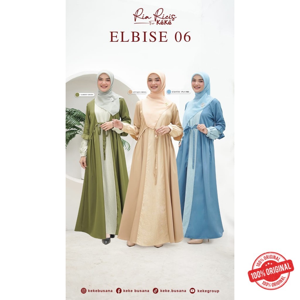 Gamis Wanita DewasaTerbaru Ricis Elbise Dress 06 Keke | Dress Muslim Semi Outer Simple Keke