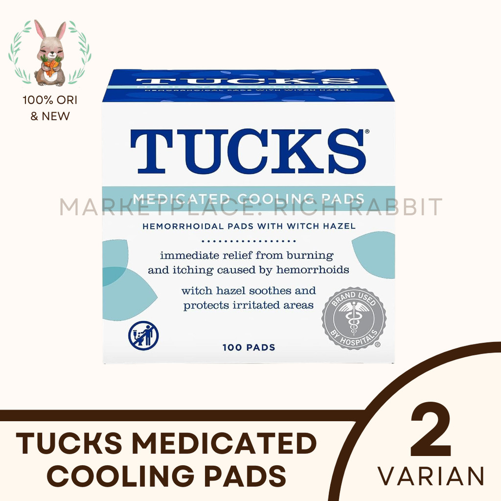 Tucks 100 Pads Hemorrhoid Medicated Cooling Pads with Witch Hazel Ambeyen Ambeien Wasir