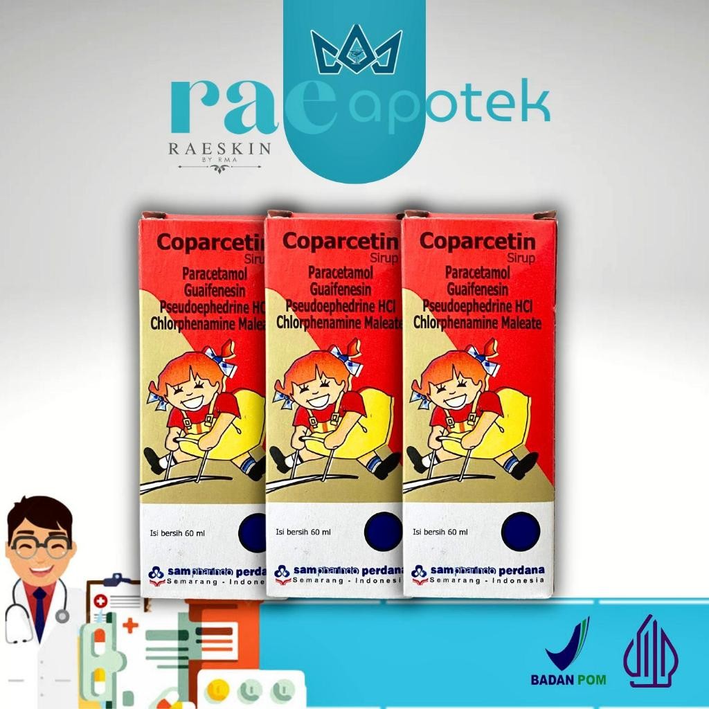 Coparcetin Sirup 60 ml / Untuk Meringankan flu, demam, sakit kepala dan batuk