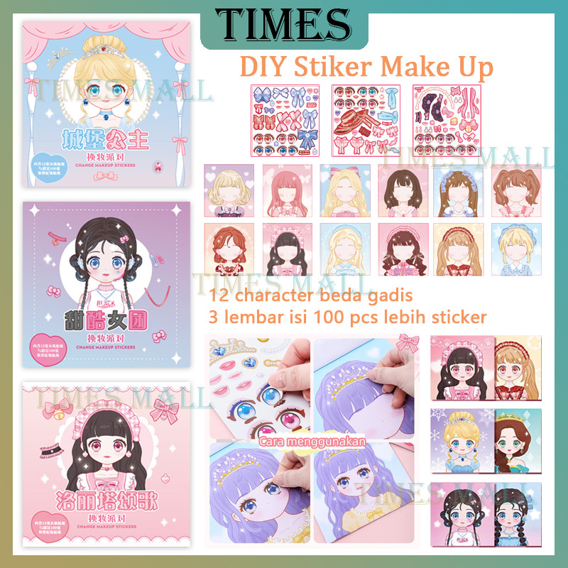 

Make Up Princess Sticker Book / DIY Buku Stiker Change Makeup Ketrampilan Dekorasi