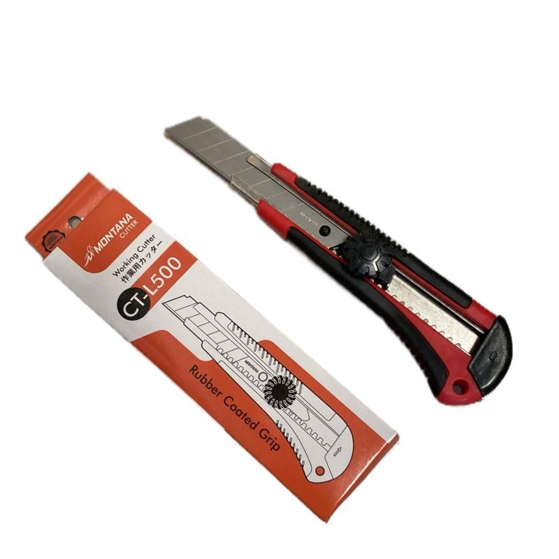 

MONTANA Cutter Pisau Pemotong 15.5 x 4.5 cm Blade Knife Rubber Grip Serbaguna CTL-500 Orange