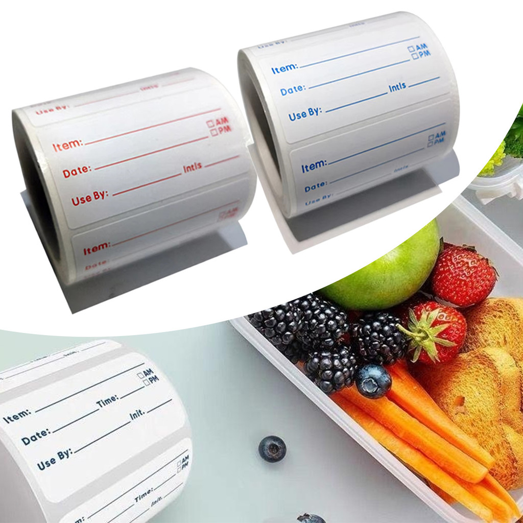 

500pcs Label tanggal produksi Penyimpanan Makanan Label Tanggal Isi Stiker Waterproof Sticker