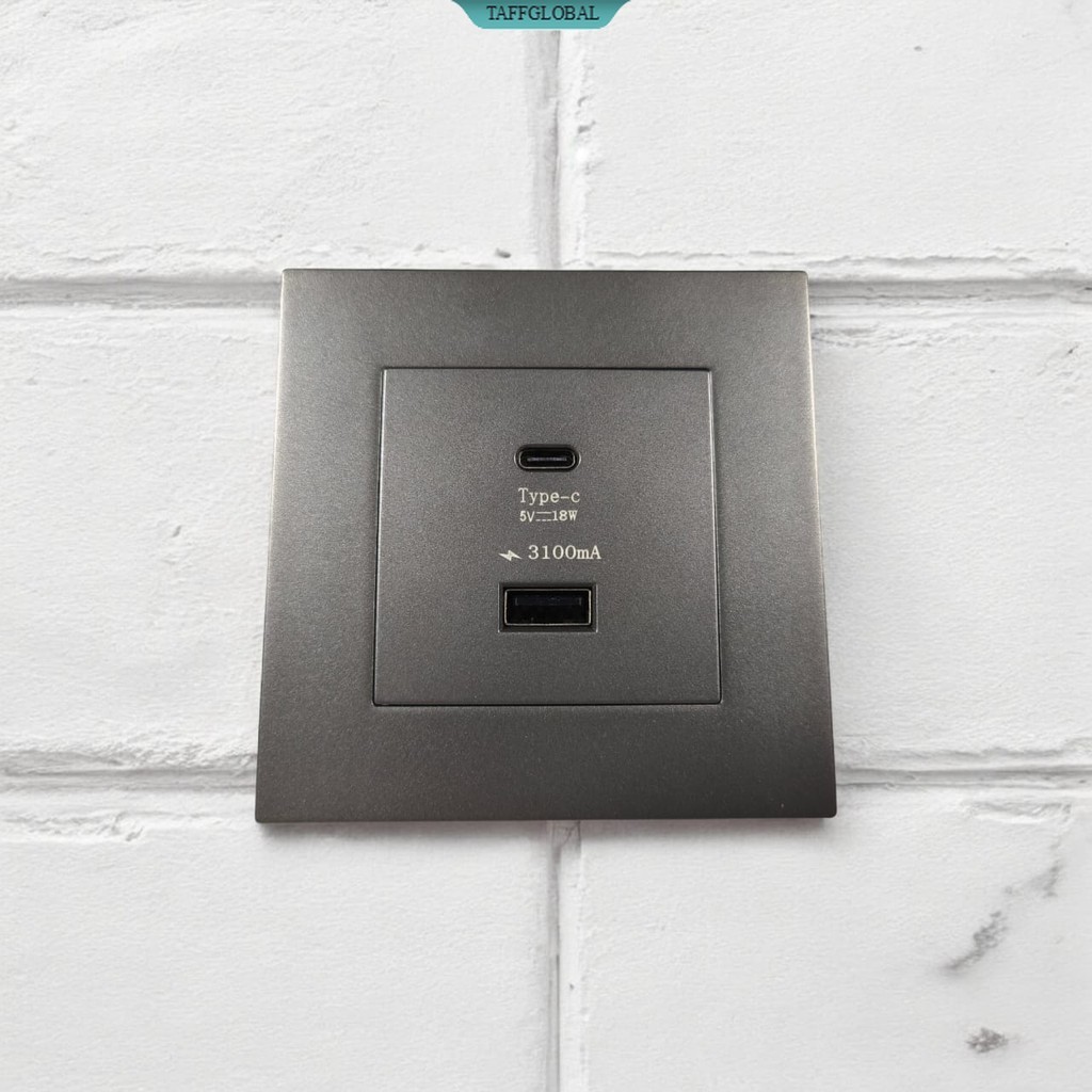 Stop Kontak Dinding USB Type C Multi Port Wall Socket 5V/3.1A - E86