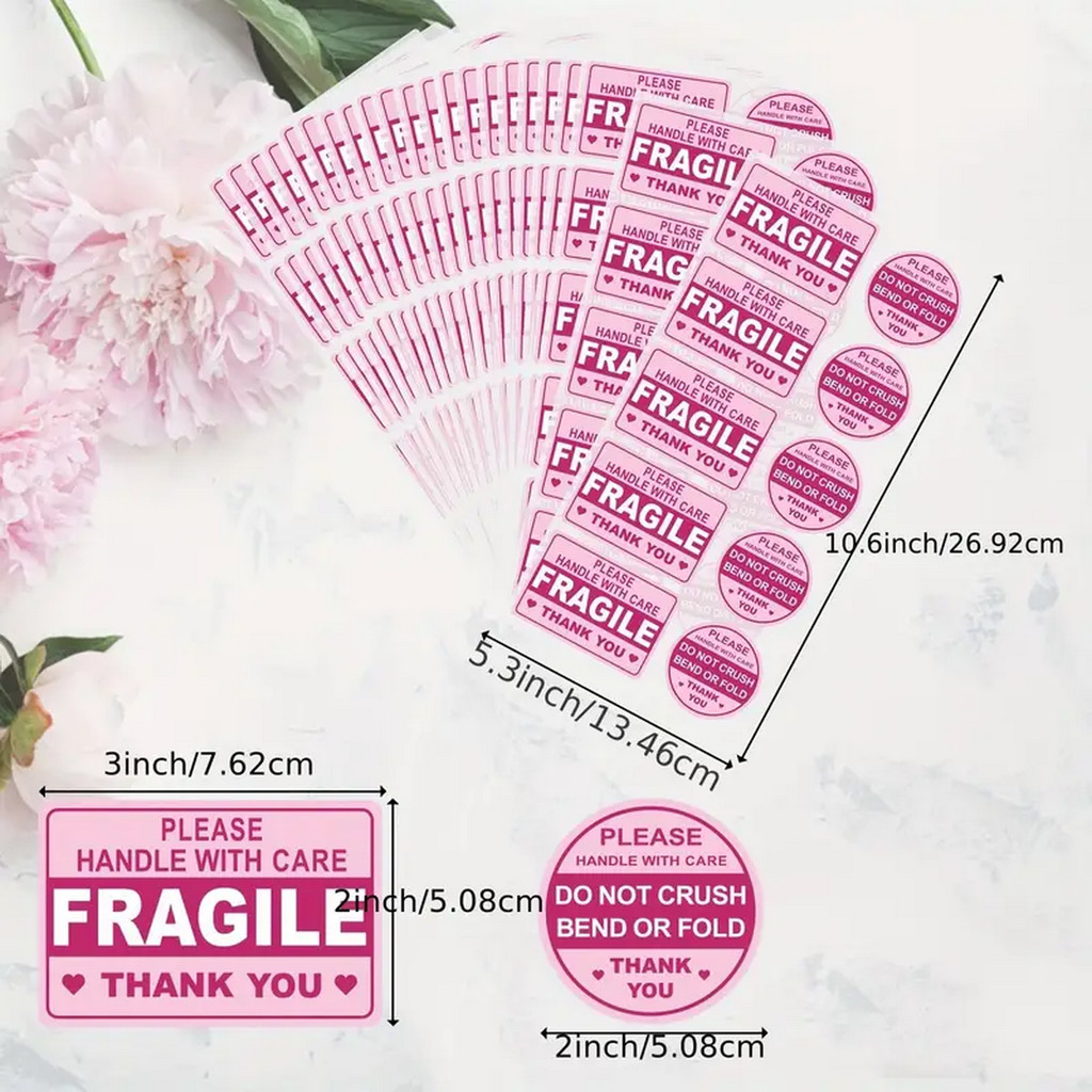 

Fragile Please Handle With Care Stickers For No Folding Stickers, No Label, Mailing Envelope Carton Tray Adhesive Label