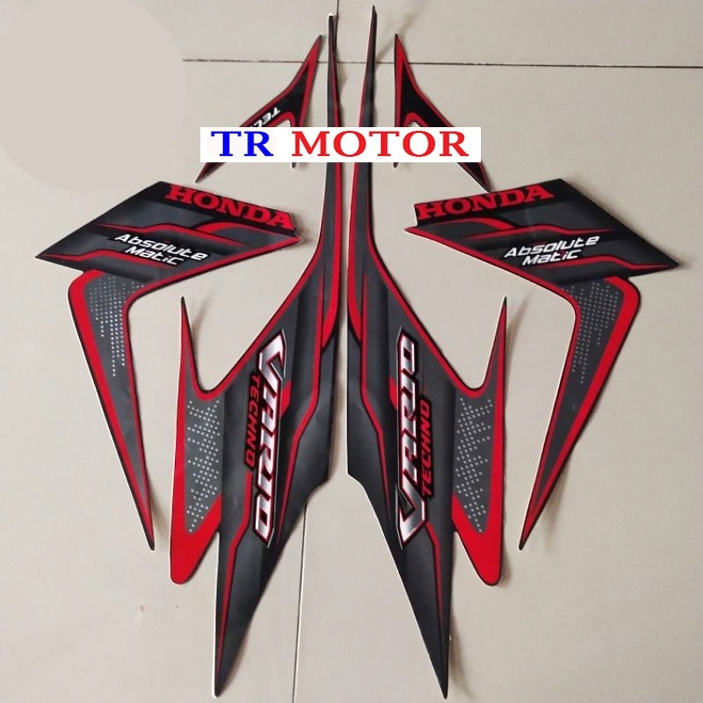 COD - Striping stiker polet honda vario techno 110 karbu 2010 hitam standar stiker motor