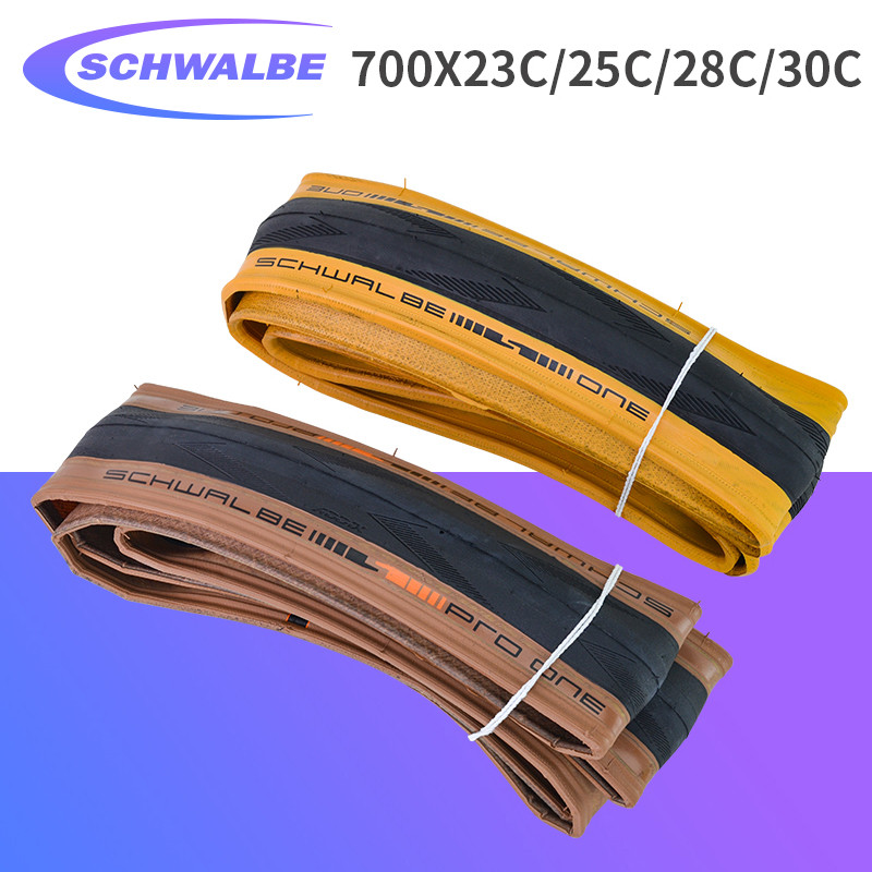Schwalbe PRO ONE TT 700x23C 25C 28C 30C Road Bike Tubeless Folding Tire 700C Ultralight Yellow Brown