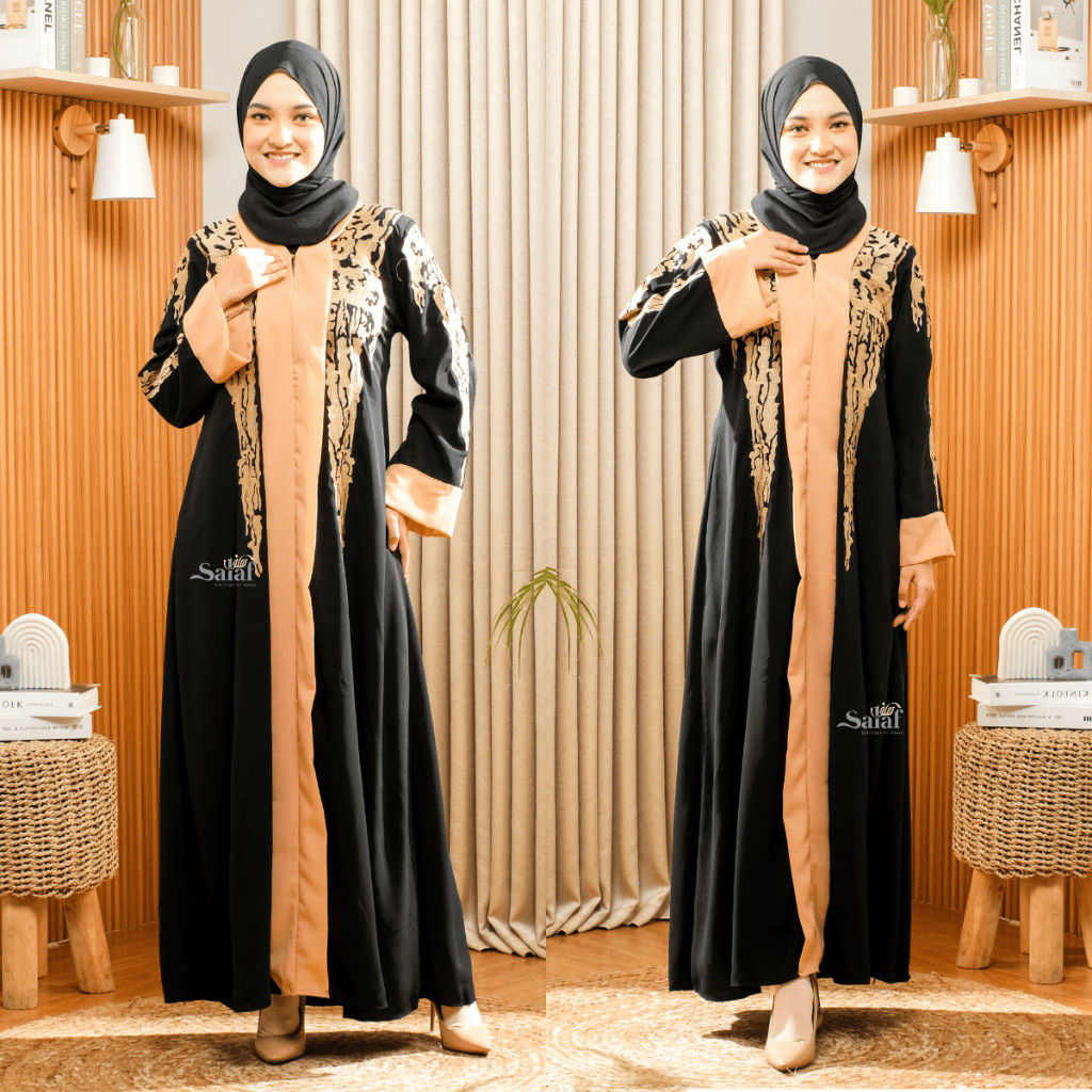 Gamis Hitam Remaja Kekinian | Maxi Dress Muslimah Terbaru | Abaya Turkey