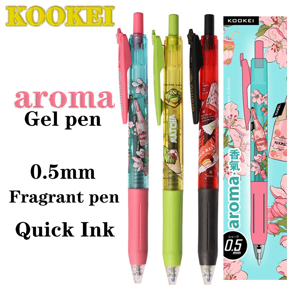 

3/10PCS KOOKEI New Aroma Gel Pen Bullet Tip 0.5mm Large Capacity Ink Storage Stationary Kawaii School Supplies School-acsesories