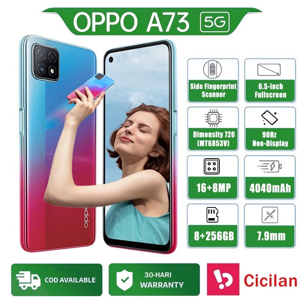 HP oppo a73 Ram 8/256 GB  Original handphone 2nd