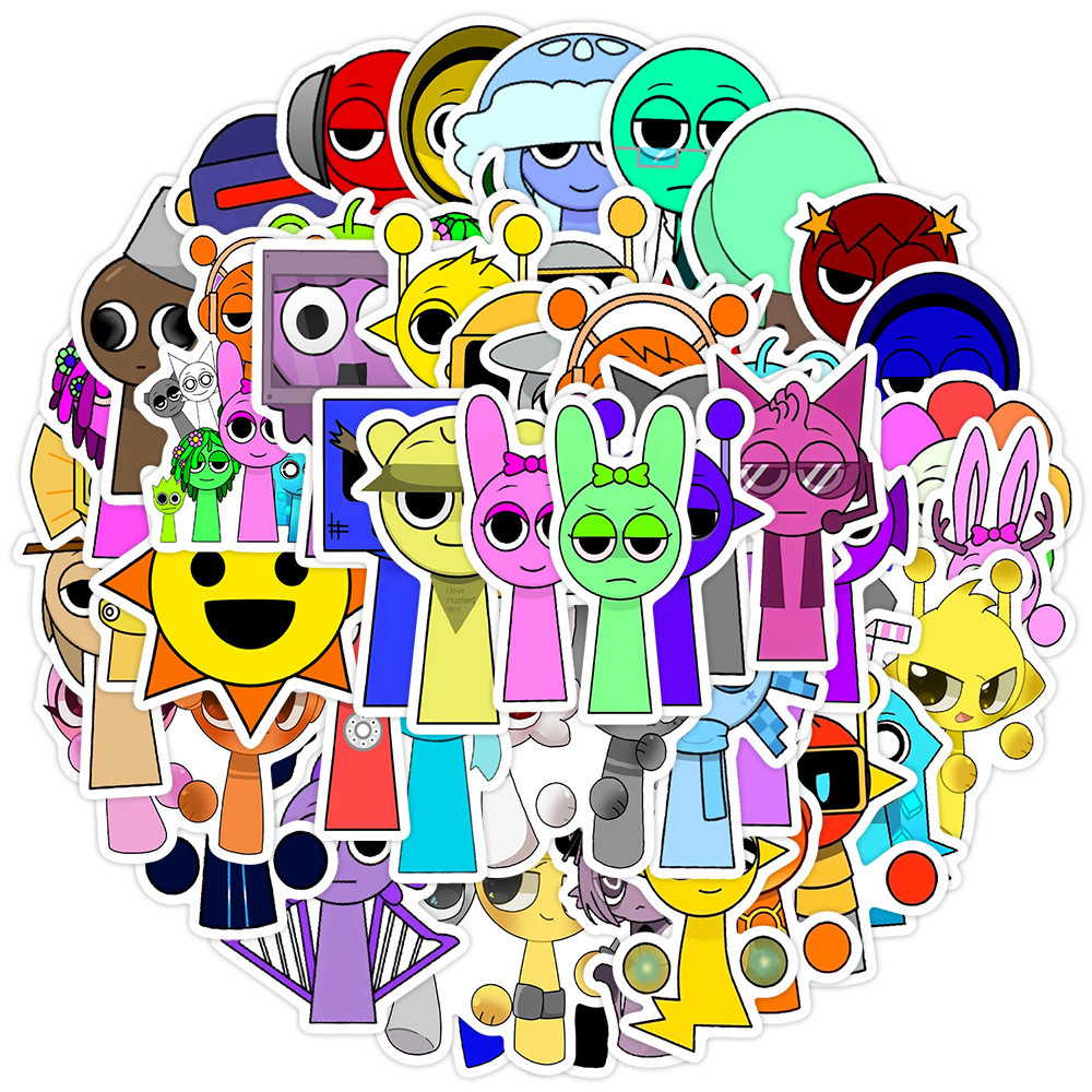

10/30/50pcs Cute Increbox Sprunki Cartoon Game Stickers Waterproof Y Notebook Skateboard Phone Funny Graffiti Kid Decals Toy