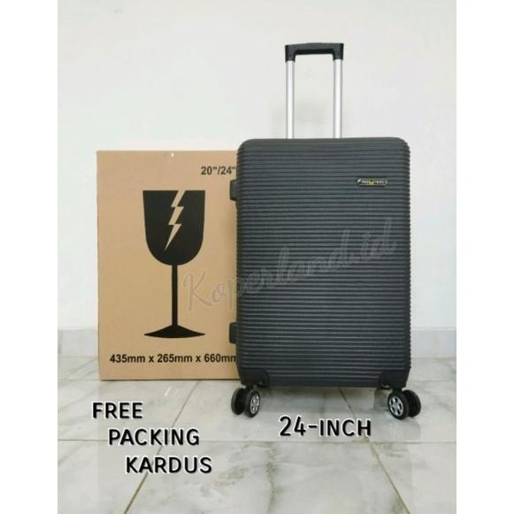 KOPER 24 INCH KOPER POLO VIENNA KOPER FIBER KOPER ABS TIDAK MUDAH PECAH - Hitam, 24inch