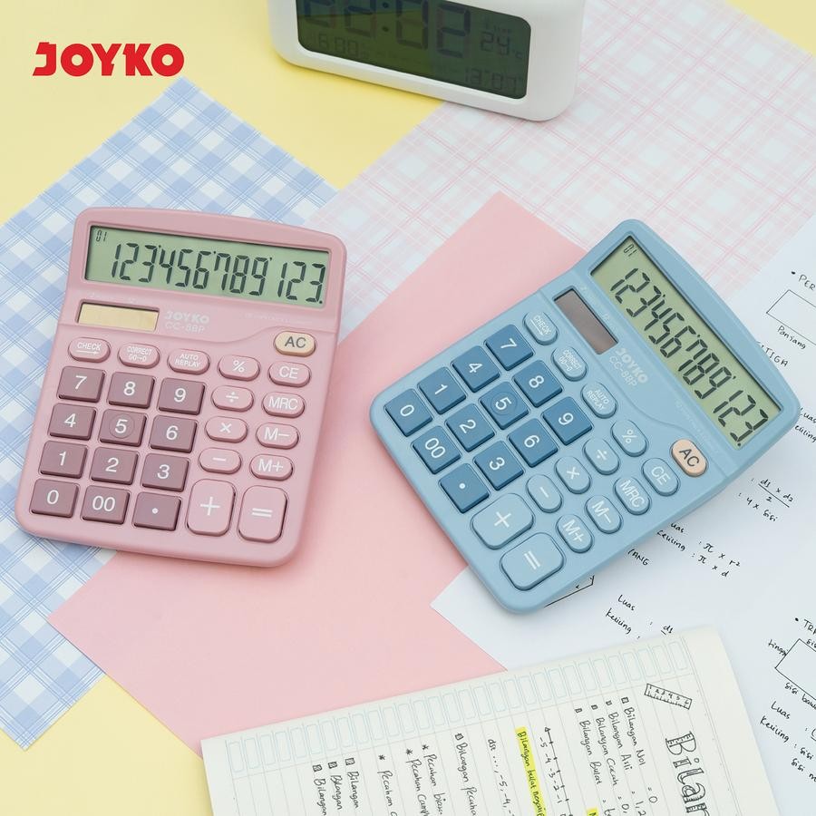 

JOYKO CC-8BP 12 Digit Cek Ulang Desktop - Kalkulator Meja CC-8BP Warna Pastel