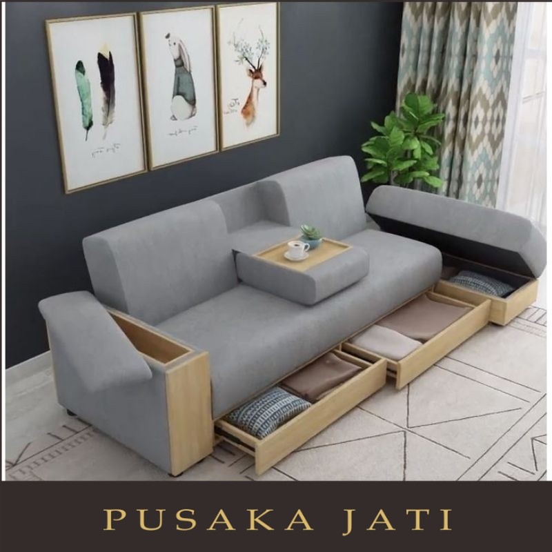 sofa minimalis 2 seater storage