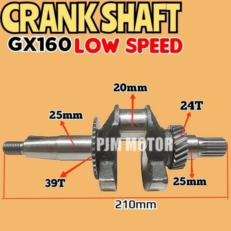 

Gx160 Putaran lambat Crank shaft Kruk as Kro as Bandul Mesin pengerak Honda 5.5Hp low speed gx 160 amplas