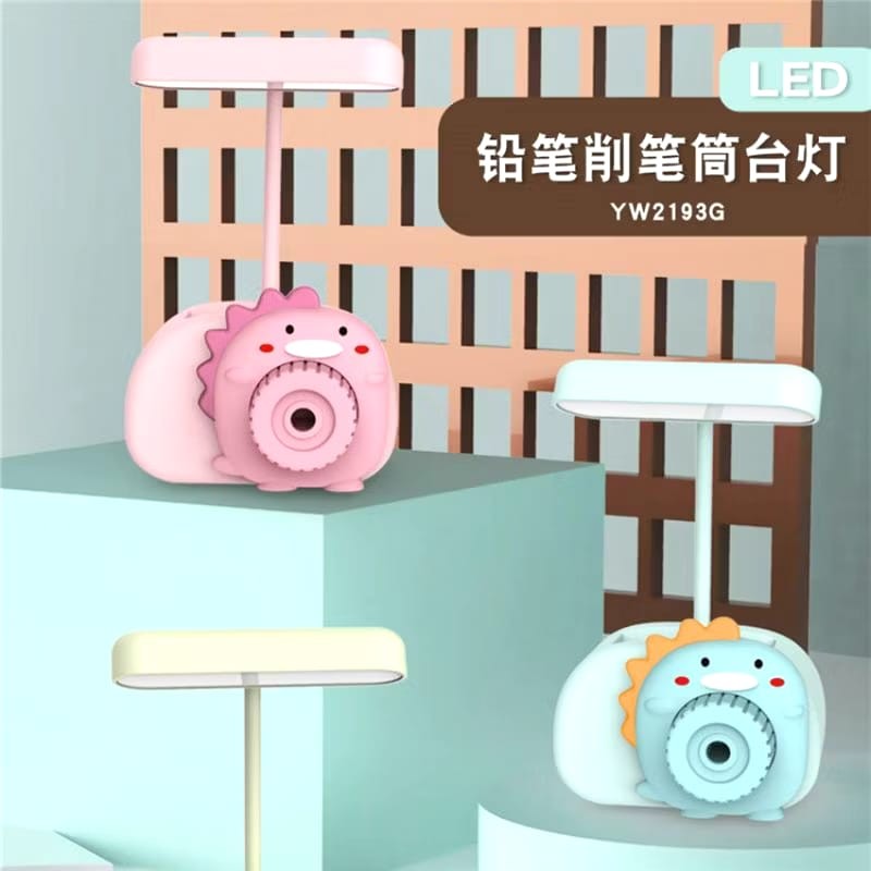 Lampu Belajar / Lampu Baca / Lampu Meja Beserta Serutan Karakter Dinosaurus