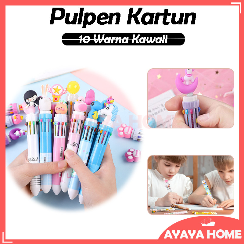 

Bulpen 10 Warna Bermotif Lucu/Pulpen Warna Warni