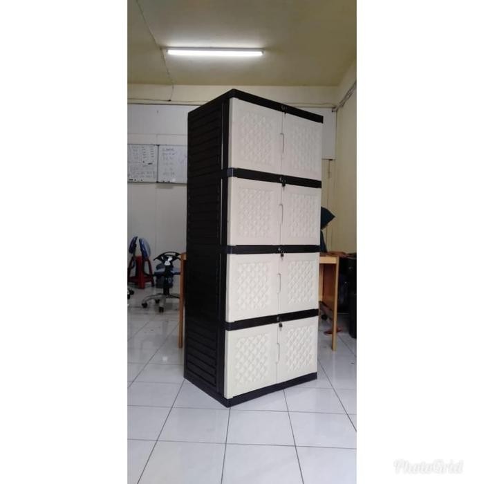 Lemari plastik / lemari pakaian rak serbaguna ssn 4 KUNCI DIAMOND - Putih