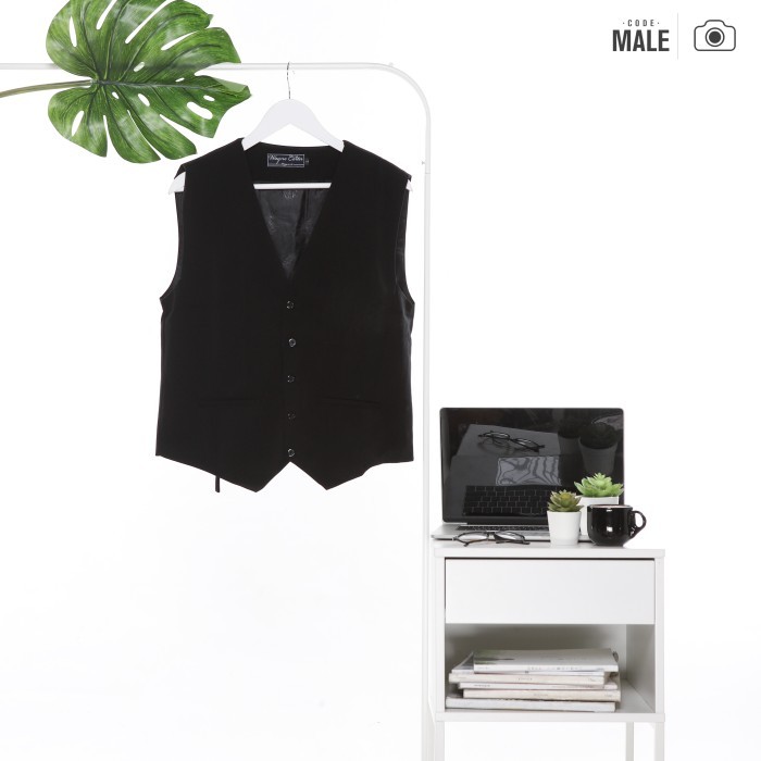 rompi pria, rompi jas, vest pria - XL, Hitam