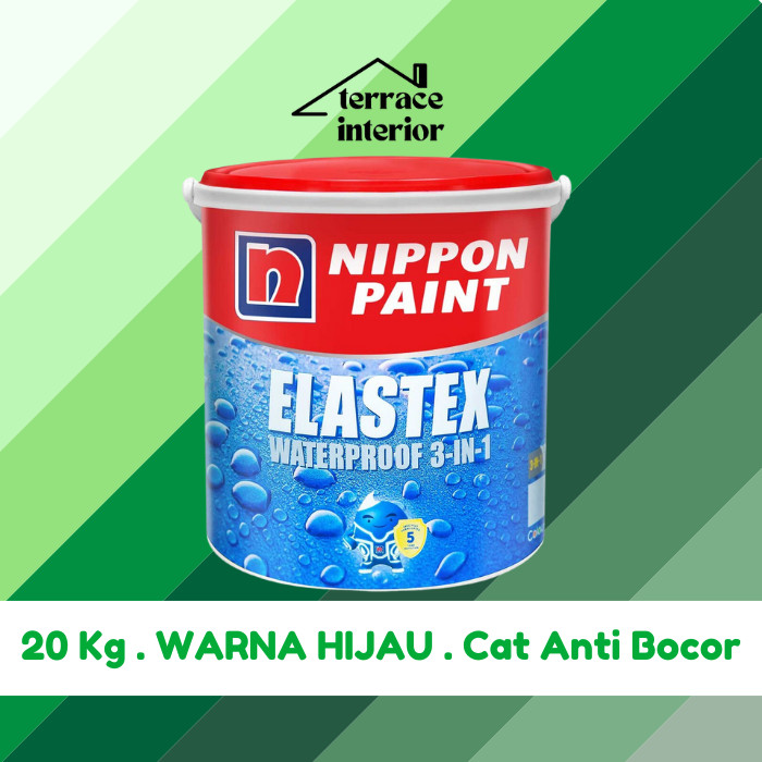 Cat Pelapis dan Anti Bocor Nippon Paint Elastex Warna Hijau 20 KG