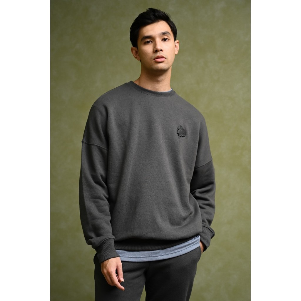 SWEATER PREPP STUDIO PREPP SIGNATURE SWEATSHIRT CHARCOAL - M
