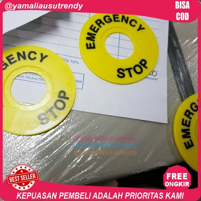 Name Plate / Label Emergency stop 22/25 mm - OD 60 mm
