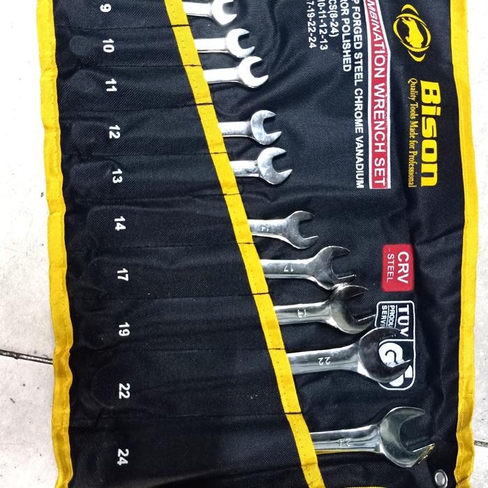 

Kunci Ring Pas Set - Wrench Set 11 pcs Bison 8-24 mm