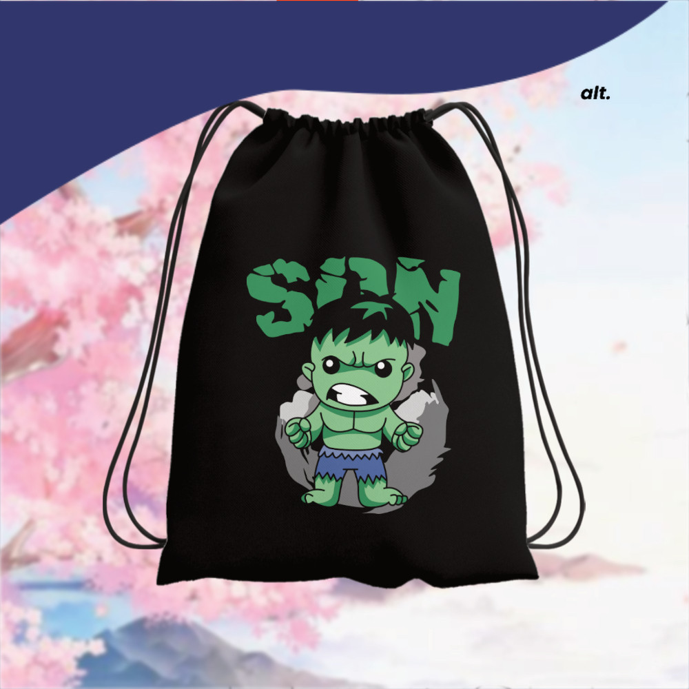 Tas Serut Anak Sekolah Super Hero Hulk Avenger Iron Man Captain America Thor Black Widow