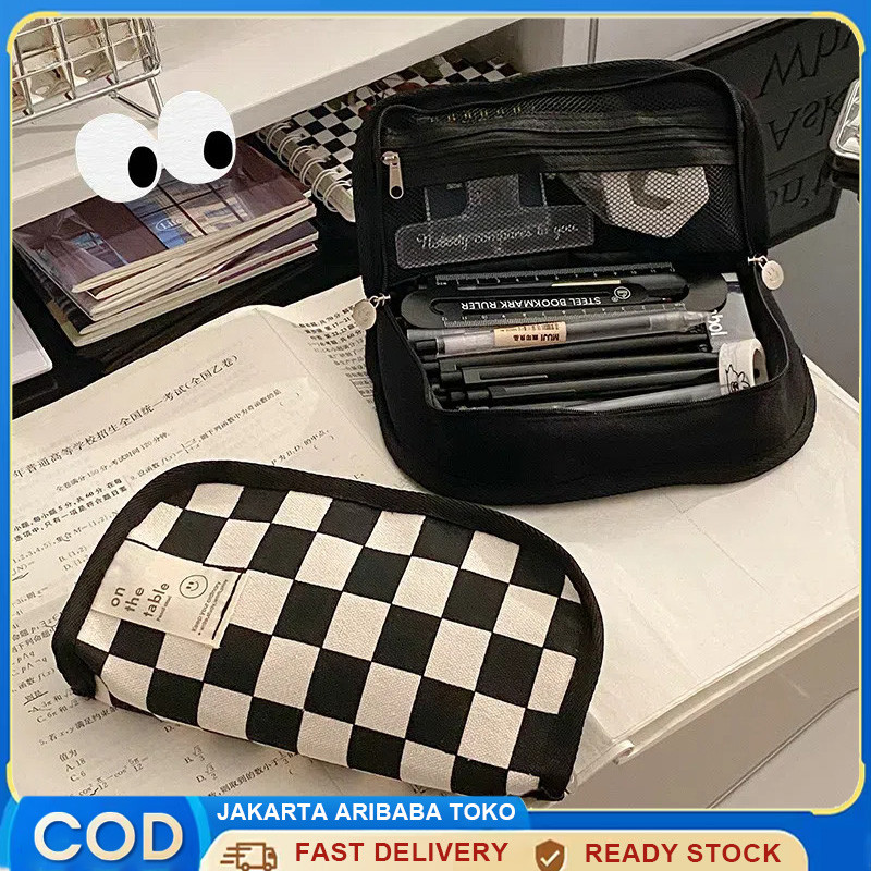 

Kotak Pensil / Tempat Alat Tulis Jepang Berkapasitas Besar / Kotak Pensil Hitam Putih / Kotak Pensil / Super Large Capacity Pencil Case