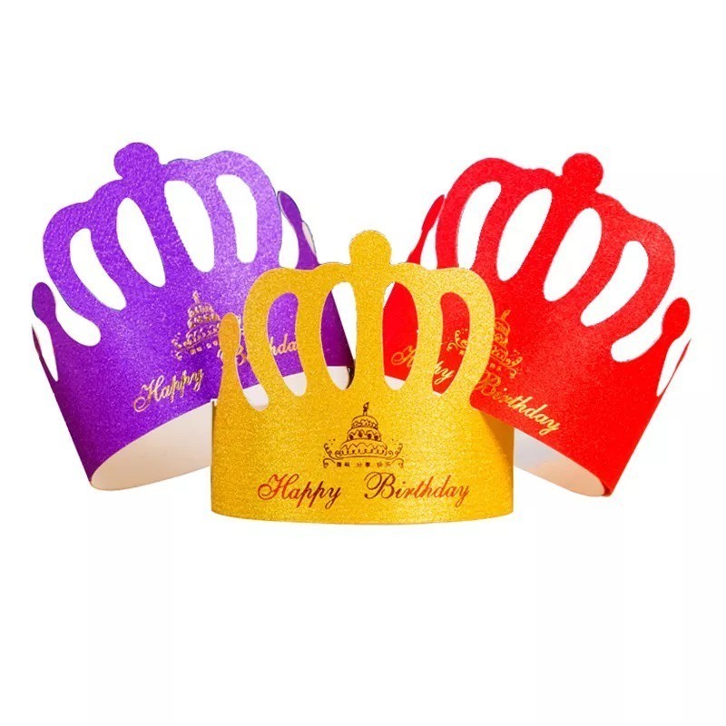 TTT Topi Mahkota Ulang Tahun Anak-anak Karton Emas Dewasa Dekorasi Ulang Tahun Topi Ulang Tahun Hias