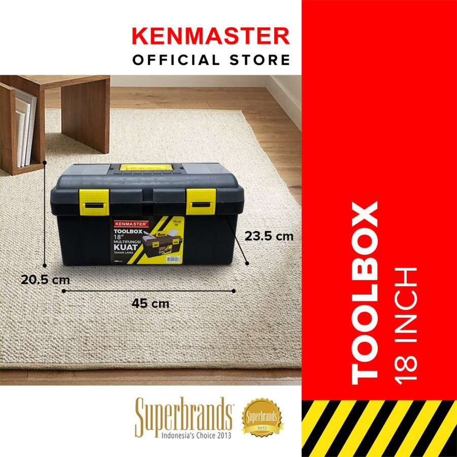 Kenmaster Tool Box Besar 18" Inch / Alat penyimpanan perkakas