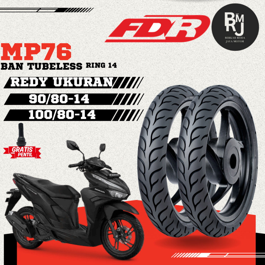 BAN MOTOR MATIC FDR RING 14 SPORT MP76 SOFT COMPOUND VARIO MIO GENIO BEAT TUBLES DEPAN BELAKANG SEPA