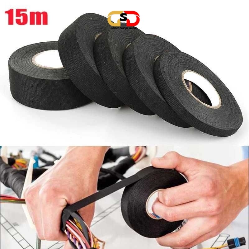 

GSG Lakban Kabel Kain Hitam Adhesive Tahan Panas untuk Bungkus Kabel Isolasi Kabel Kain Selotip Kabel Tahan Panas Pembungkus Kabel Isolasi Kain Lakban Kain Kabel Isolasi Kabel Motor Mobil Mesin
