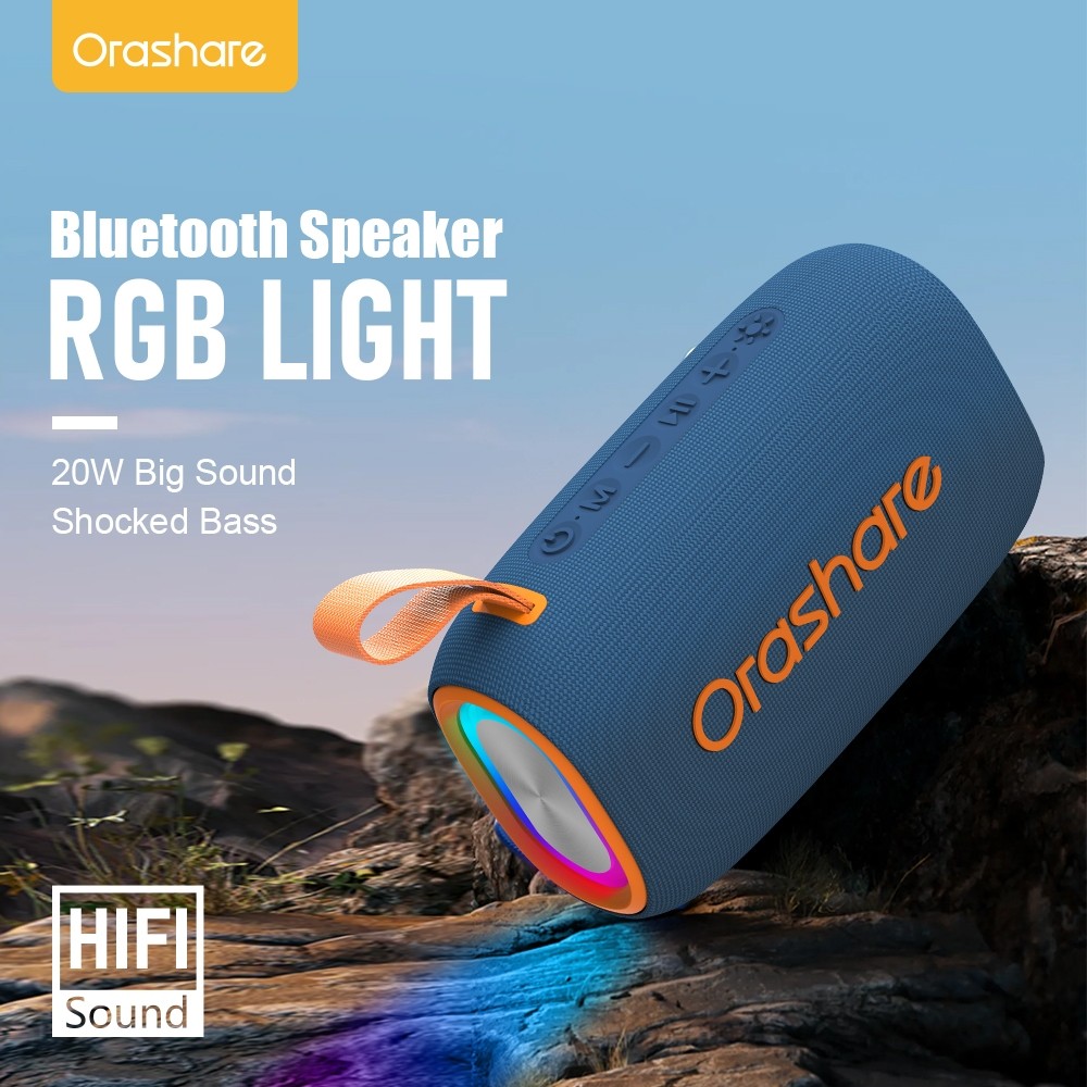 Orashare BS08 Plus Speaker Bluetooth Super Bass 20W Powerful Sound TWS Speaker Stereo With RGB
