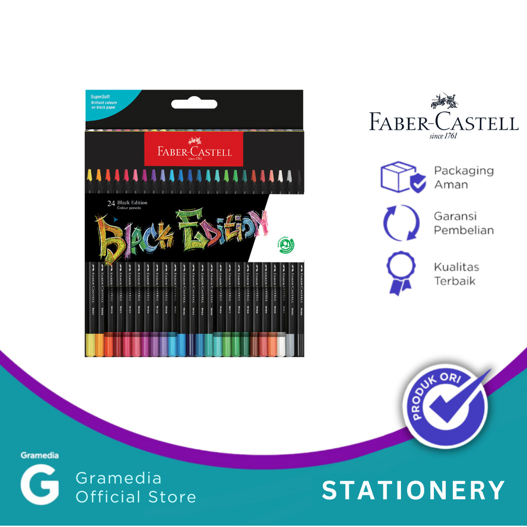 

FABER-CASTELL BLACK EDITION COLOUR PENCILS SET-24 116424