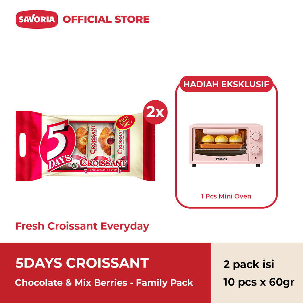 

5 Days Croissant Family Pack 2 Pcs isi 5 x 60g + Mini Oven