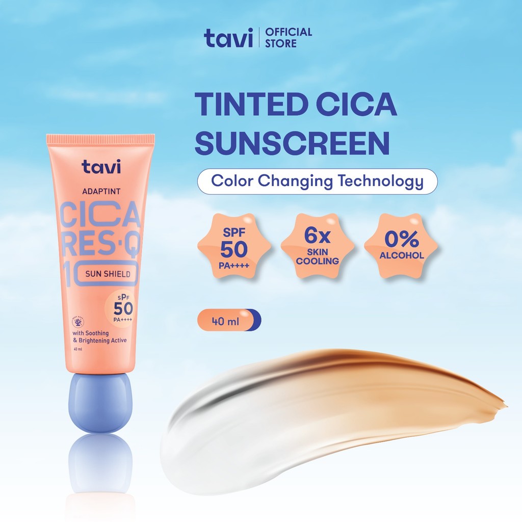 TAVI CICA RES-Q10 - AdapTint Sun Shield 40 ml & Water Break Sun Shield 40 ml - SPF 50 | Sunscreen Wa