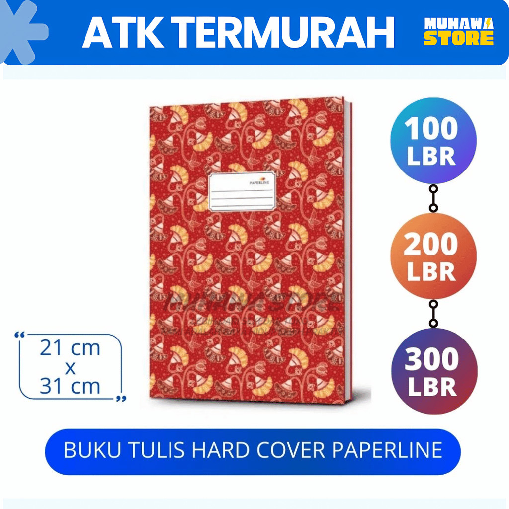 

PAPERLINE Buku Hard Cover Ukuran Folio - Buku Catatan Buku Agenda Buku Keuangan - Notebook