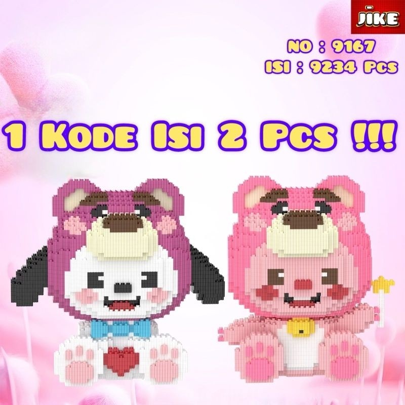 Jike  Nano Blocks Medium Lotso Series, Mainan Block Susun, Blok Konstruksi Diy