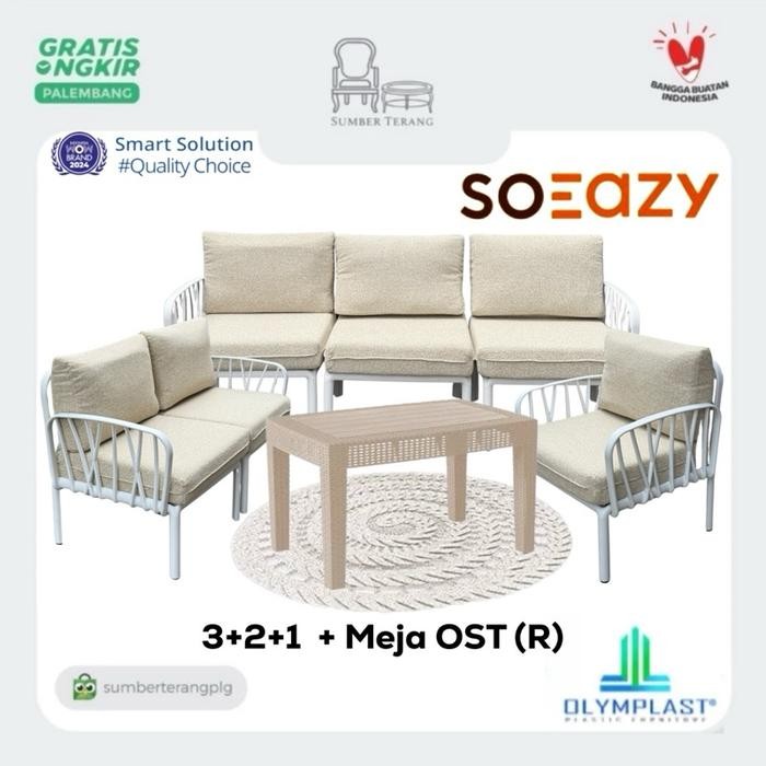 Olymplast Sofa So Eazy Sofa 321 Sofa Set Ruang Tamu Minimalis Kursi Teras Meja Teras Plastik