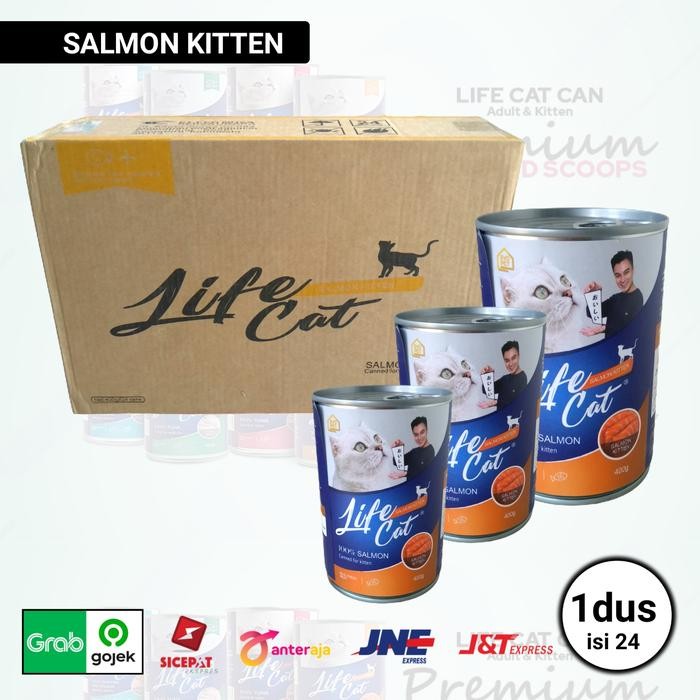 1 Dus Life Cat 400gr Kaleng Makanan Kucing Basah - KITTEN SALMON