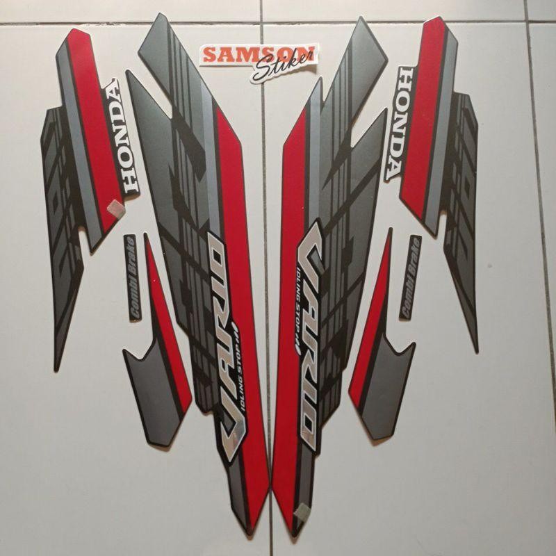 stiker striping motor vario techno 125 iss 2017 hitam original